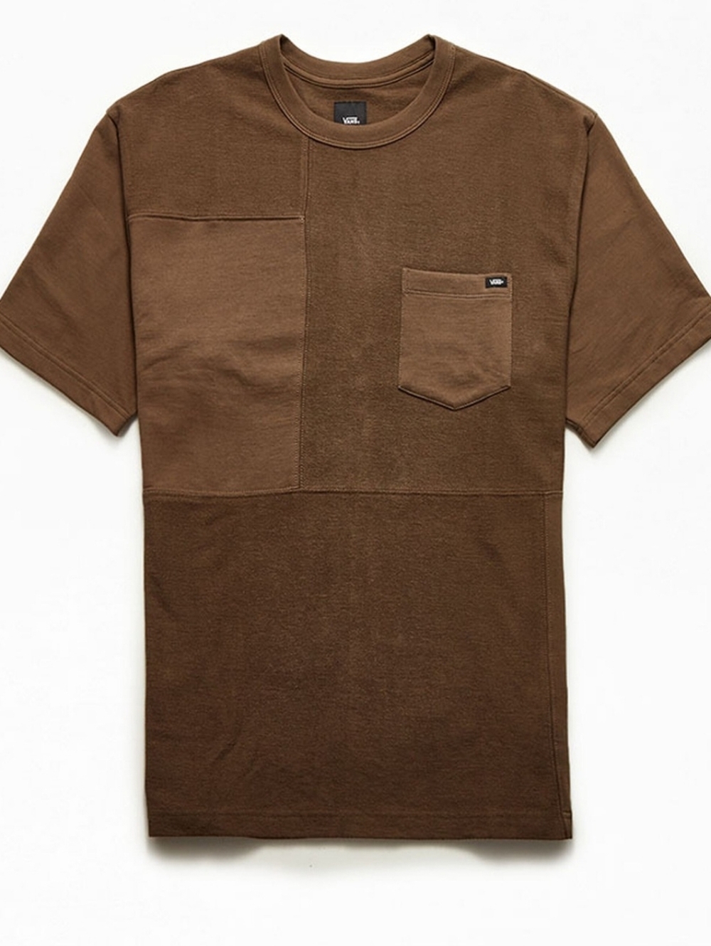 Vans Gainsway SS kint Patchwork T Shirt Brown Oversized Heavy Size Large